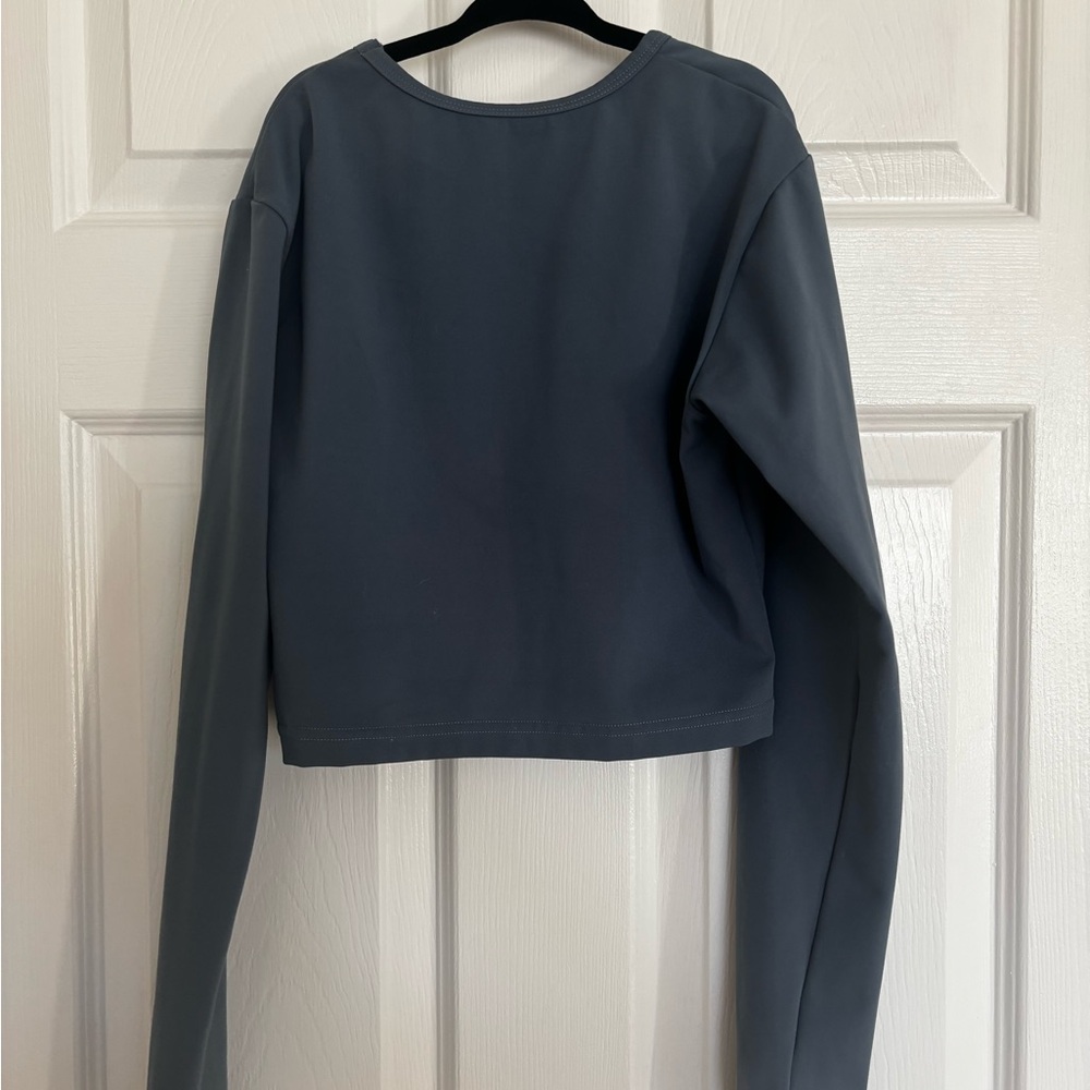 Darc Sport Blue Crop Top with White Wolf Design - Picture 2 of 3